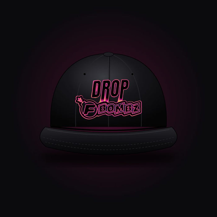 Drop Dad Hat, all black with the DROP FBOMBZ logo