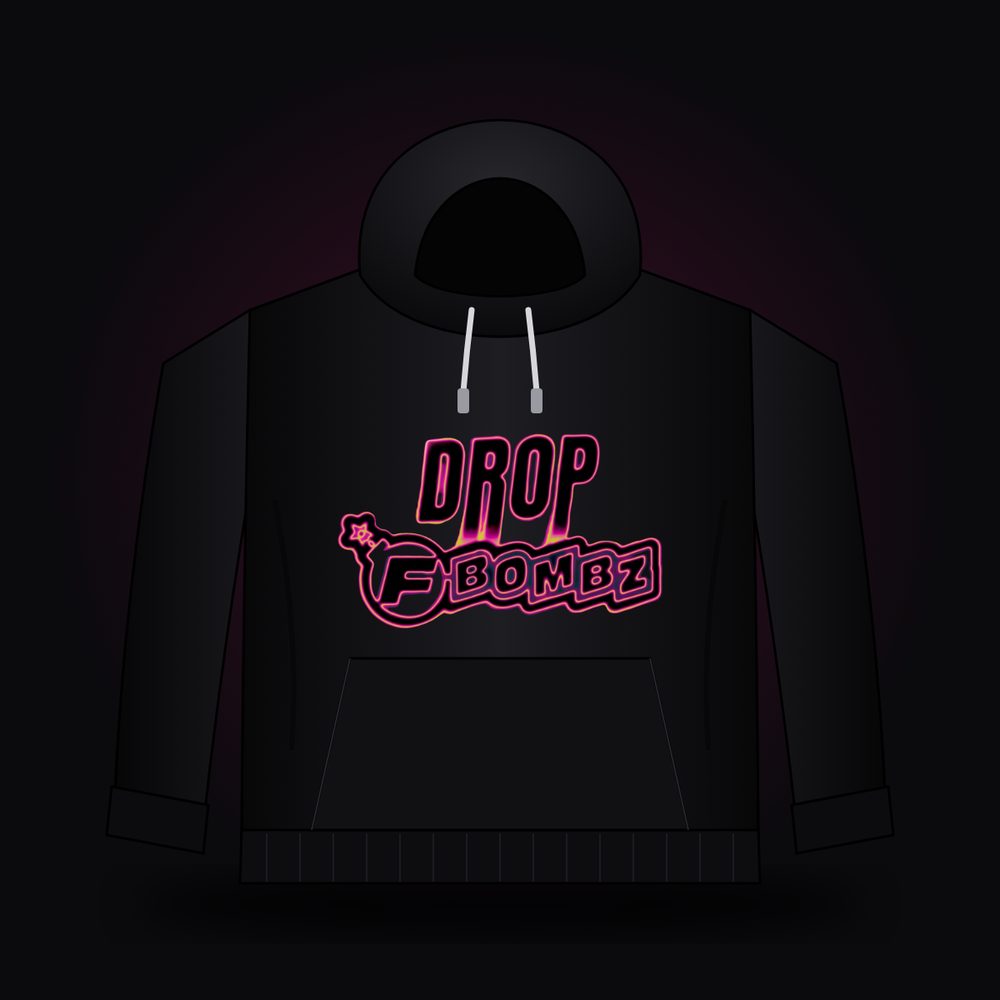 Bomb Squad Hoodie, all black with the DROP FBOMBZ logo